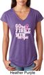 Breast Cancer Awareness Go Fight Win Ladies Tri Blend V-Neck Shirt