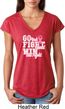 Breast Cancer Awareness Go Fight Win Ladies Tri Blend V-Neck Shirt
