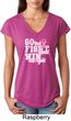 Breast Cancer Awareness Go Fight Win Ladies Tri Blend V-Neck Shirt
