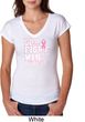 Breast Cancer Awareness Go Fight Win Ladies Tri Blend V-Neck Shirt