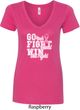 Breast Cancer Awareness Go Fight Win Ladies V-Neck Shirt