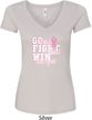 Breast Cancer Awareness Go Fight Win Ladies V-Neck Shirt