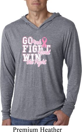 Breast Cancer Awareness Go Fight Win Lightweight Hoodie Shirt
