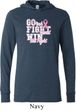 Breast Cancer Awareness Go Fight Win Lightweight Hoodie Tee