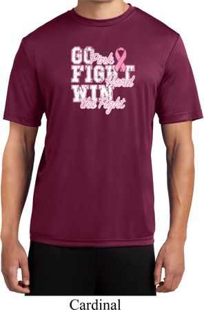 Breast Cancer Awareness Go Fight Win Mens Moisture Wicking Shirt