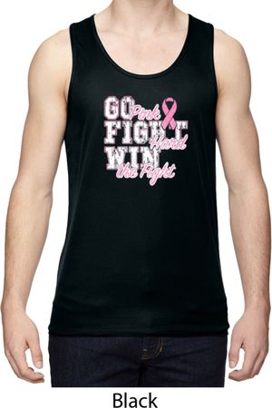 Breast Cancer Awareness Go Fight Win Mens Moisture Wicking Tanktop