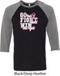 Breast Cancer Awareness Go Fight Win Mens Raglan Shirt