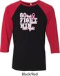 Breast Cancer Awareness Go Fight Win Mens Raglan Shirt