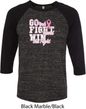 Breast Cancer Awareness Go Fight Win Mens Raglan Shirt