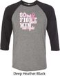 Breast Cancer Awareness Go Fight Win Mens Raglan Shirt