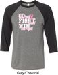 Breast Cancer Awareness Go Fight Win Mens Raglan Shirt