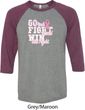 Breast Cancer Awareness Go Fight Win Mens Raglan Shirt