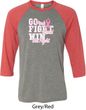 Breast Cancer Awareness Go Fight Win Mens Raglan Shirt