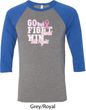 Breast Cancer Awareness Go Fight Win Mens Raglan Shirt