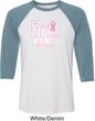 Breast Cancer Awareness Go Fight Win Mens Raglan Shirt