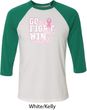 Breast Cancer Awareness Go Fight Win Mens Raglan Shirt