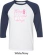 Breast Cancer Awareness Go Fight Win Mens Raglan Shirt
