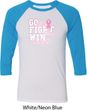 Breast Cancer Awareness Go Fight Win Mens Raglan Shirt