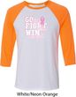 Breast Cancer Awareness Go Fight Win Mens Raglan Shirt