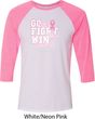 Breast Cancer Awareness Go Fight Win Mens Raglan Shirt