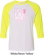 Breast Cancer Awareness Go Fight Win Mens Raglan Shirt