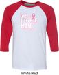 Breast Cancer Awareness Go Fight Win Mens Raglan Shirt