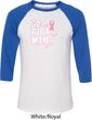 Breast Cancer Awareness Go Fight Win Mens Raglan Shirt