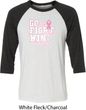 Breast Cancer Awareness Go Fight Win Mens Raglan Shirt