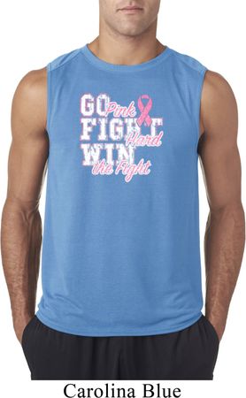 Breast Cancer Awareness Go Fight Win Mens Sleeveless Shirt