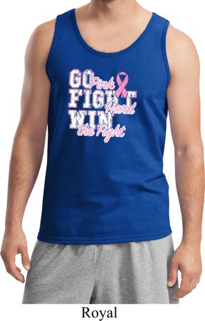 Breast Cancer Awareness Go Fight Win Mens Tank Top