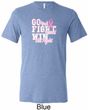 Breast Cancer Awareness Go Fight Win Mens Tri Blend Crewneck Shirt