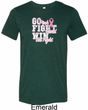 Breast Cancer Awareness Go Fight Win Mens Tri Blend Crewneck Shirt