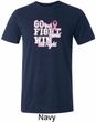 Breast Cancer Awareness Go Fight Win Mens Tri Blend Crewneck Shirt