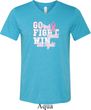 Breast Cancer Awareness Go Fight Win Mens Tri Blend V-neck Shirt