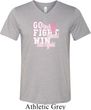 Breast Cancer Awareness Go Fight Win Mens Tri Blend V-neck Shirt