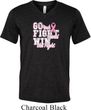 Breast Cancer Awareness Go Fight Win Mens Tri Blend V-neck Shirt