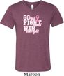 Breast Cancer Awareness Go Fight Win Mens Tri Blend V-neck Shirt