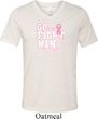 Breast Cancer Awareness Go Fight Win Mens Tri Blend V-neck Shirt