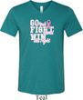 Breast Cancer Awareness Go Fight Win Mens Tri Blend V-neck Shirt