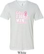Breast Cancer Awareness Go Fight Win Mens Tri Blend V-neck Shirt