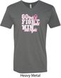Breast Cancer Awareness Go Fight Win Mens V-Neck Shirt