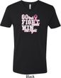 Breast Cancer Awareness Go Fight Win Mens V-Neck Shirt