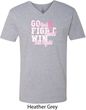 Breast Cancer Awareness Go Fight Win Mens V-Neck Shirt