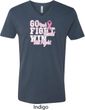 Breast Cancer Awareness Go Fight Win Mens V-Neck Shirt