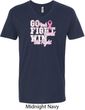 Breast Cancer Awareness Go Fight Win Mens V-Neck Shirt