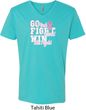 Breast Cancer Awareness Go Fight Win Mens V-Neck Shirt