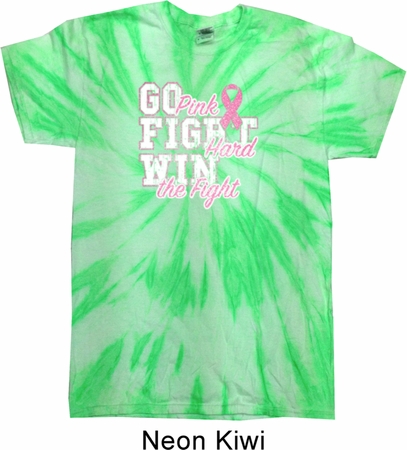 Breast Cancer Awareness Go Fight Win Twist Tie Dye Shirt