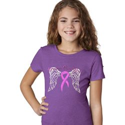 Breast Cancer Awareness Heaven Can Wait Girls Shirt