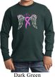 Breast Cancer Awareness Heaven Can Wait Kids Long Sleeve Shirt