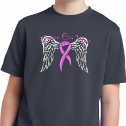 Breast Cancer Awareness Heaven Can Wait Kids Moisture Wicking Shirt